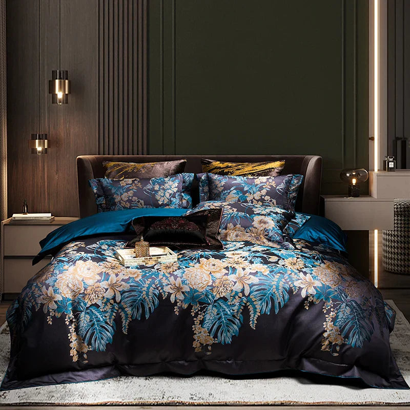 DecorBites™ 1500TC Jacquard Egyptian Cotton Bedding Set for Queen King Linens