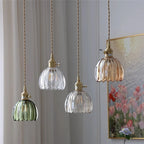 Vintage Champagne Glass Pendant Light With Iron Finish