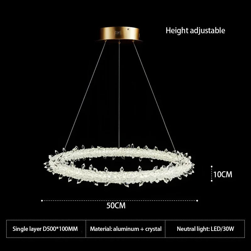 DecorBites™ Crystal Flower LED Chandelier Pendant Light for Living and Dining Room