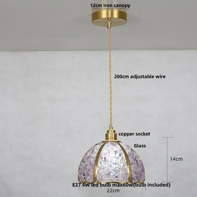 DecorBites™ Crystal Glass LED Pendant Light Fixture for Kitchen Dining Room Bar Luxury Art Decor