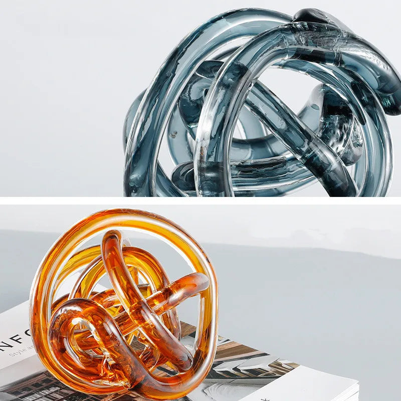 DecorBites™ Glass Coil Ball Sculpture Decorative Figurine
