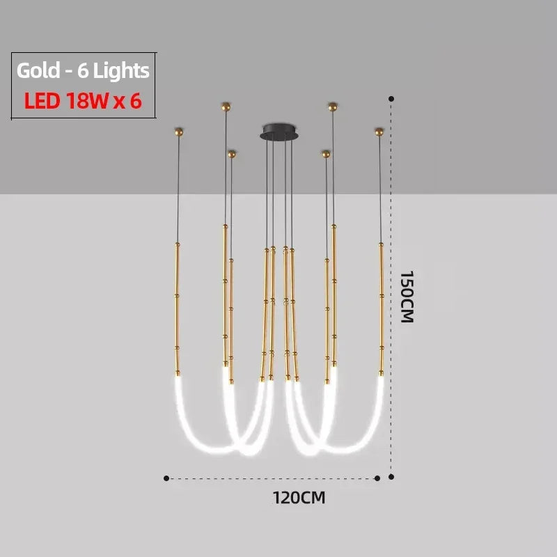 Contemporary Acrylic Line Pendant Light In Brushed Nickel