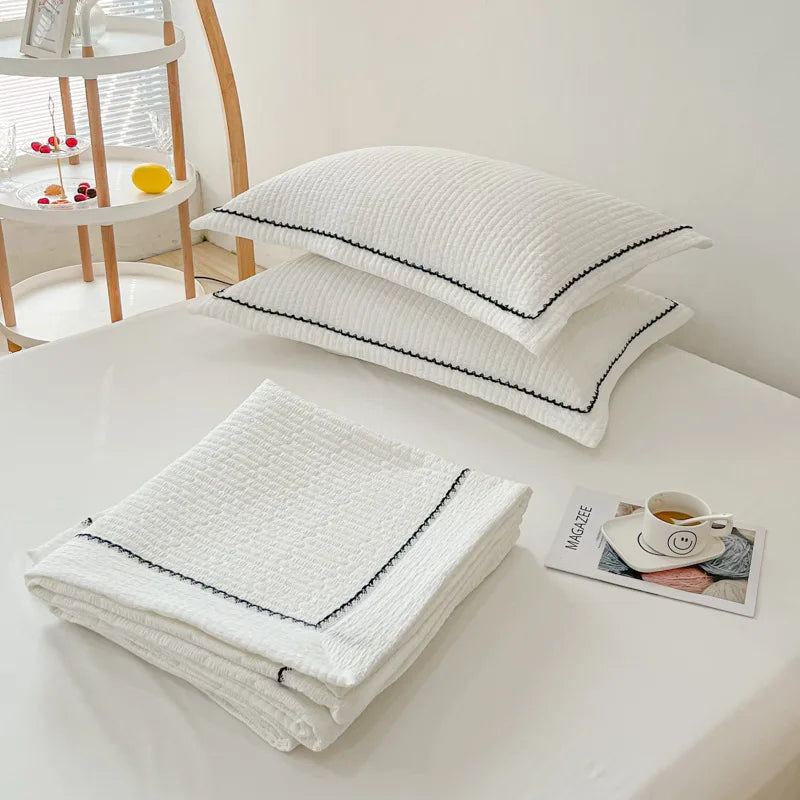 طقم لحاف صيفي منسوج من خيوط الفقاعات الكورية من DecorBites™