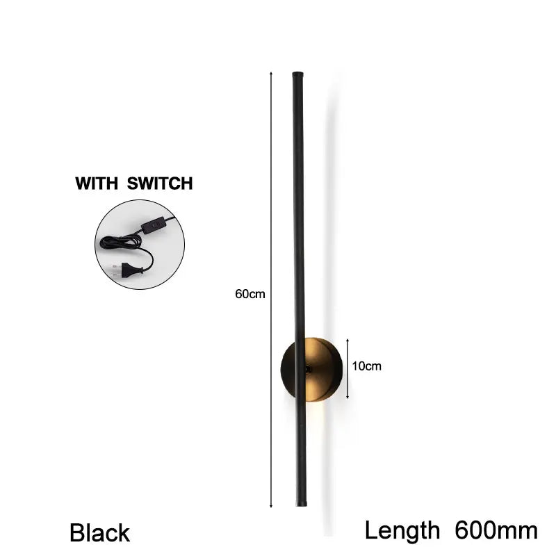DecorBites™ 360° Rotation LED Wall Lights for Sofa Background, Black Wall Sconce Fixtures