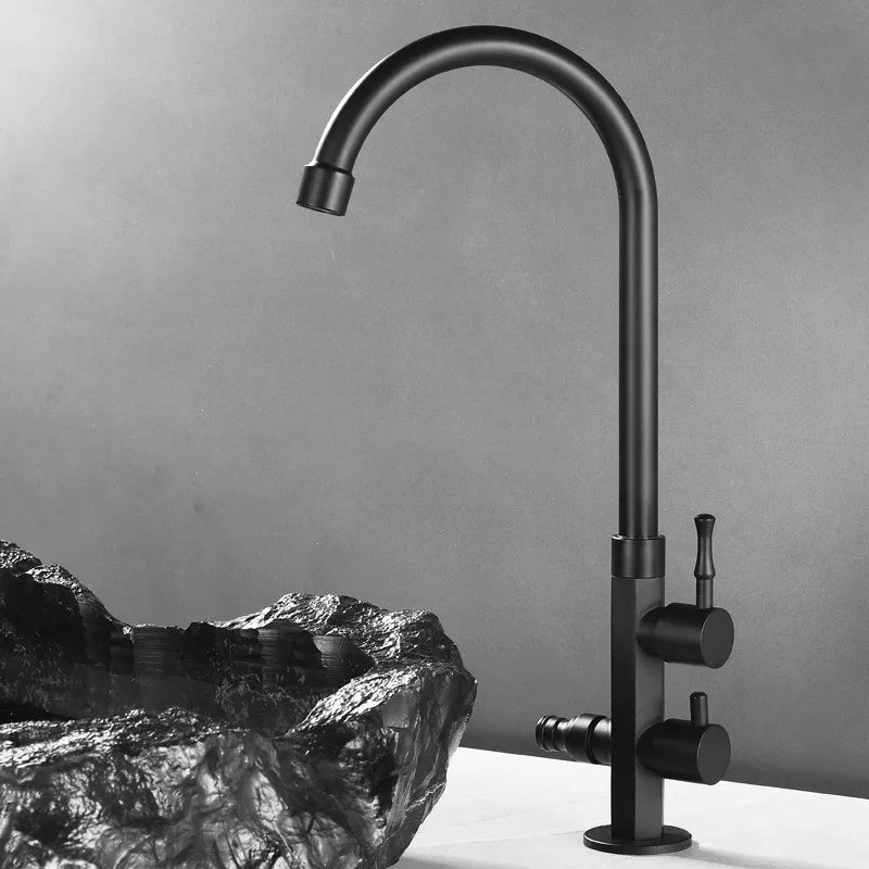 DecorBites™ Brass Outdoor Faucet with Double Function, Deck Mounted Tall Antique Garden Tap