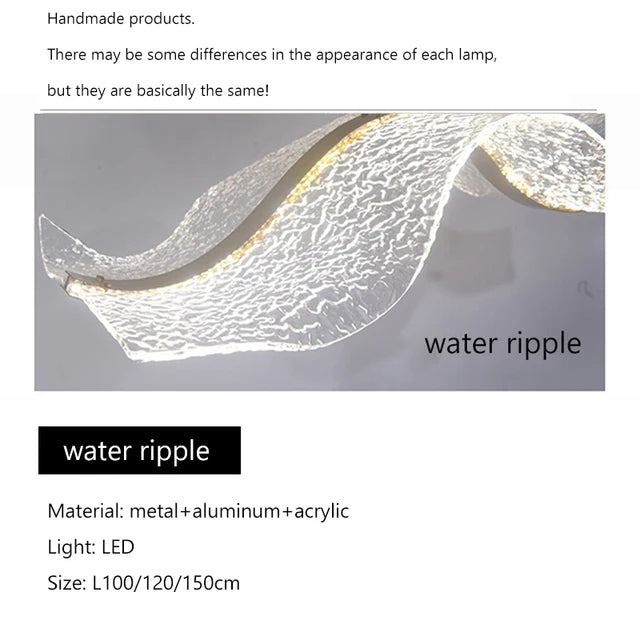 Nordic Long Wave Aluminum Pendant Light