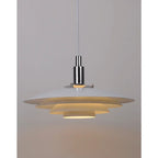 Mid-Century Gradient UFO Pendant Light In White & Red