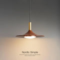 Walnut Three-Head Saucer Pendant Light