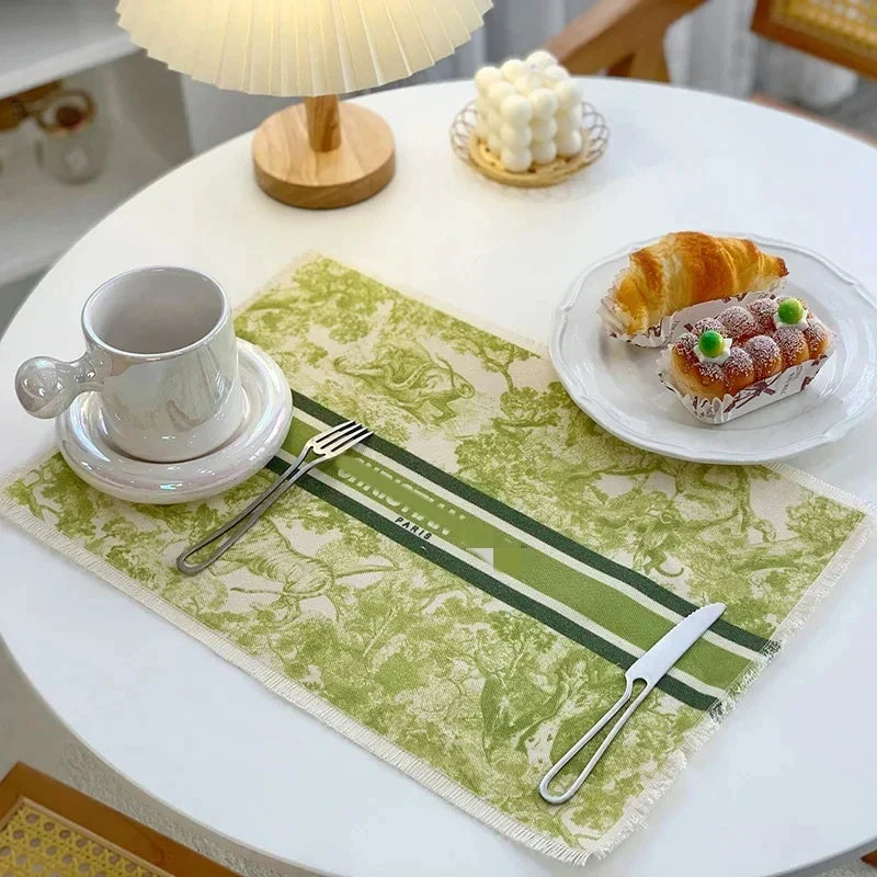 DecorBites™ Cotton Linen Place Mat Set - Tableware Cushion for Kitchen Dining