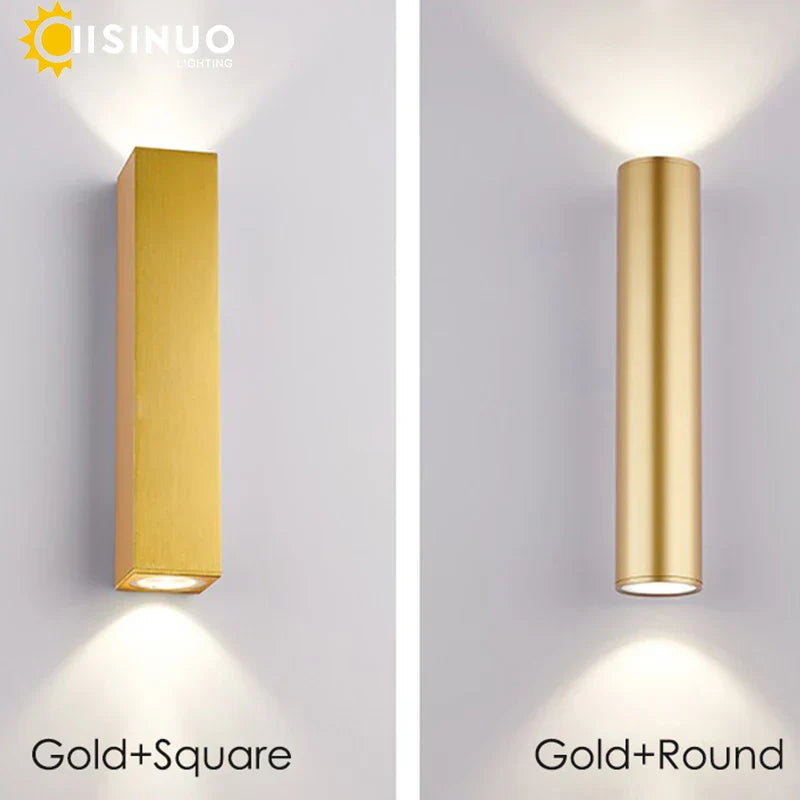 DecorBites™ Gold LED Wall Lamp 96V 220V IP67 Waterproof Outdoor Sconce Light
