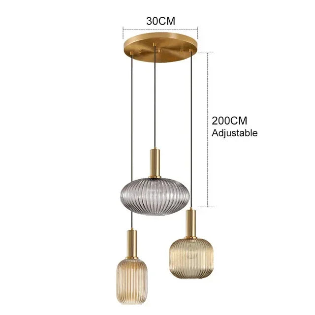DecorBites™ Colorful Glass Pendant Lights Living Room Bedside Lamp LED Hanging Lighting
