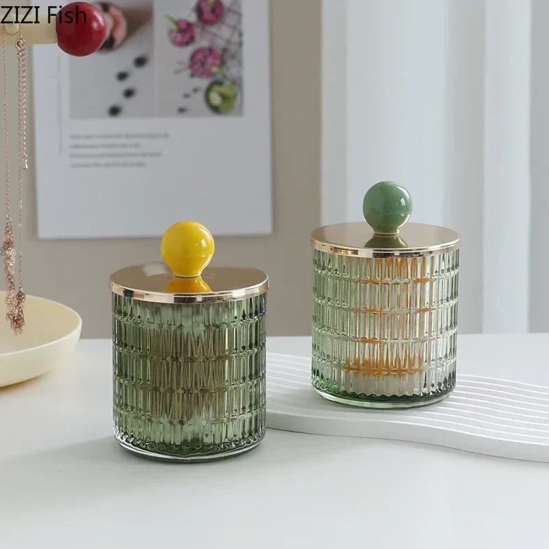 DecorBites™ Glass Tea Canister Storage Jar with Ceramic Ball Lid