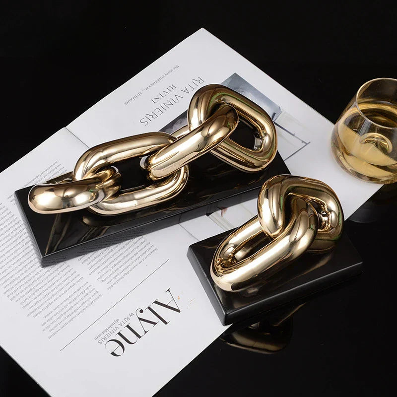 DecorBites™ Golden Chain Skeleton Lock Home Decoration Figurine