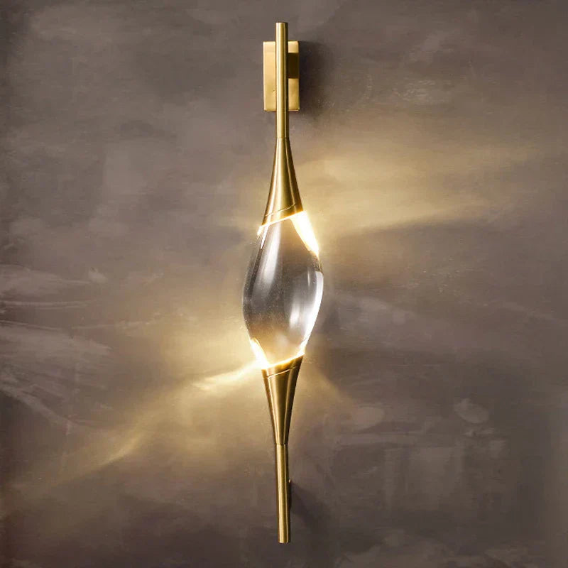DecorBites™ Crystal Wall Sconce Copper Body Light for Bedside, Stair, Foyer, Dining Room