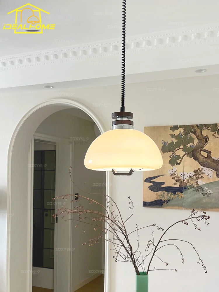 DecorBites™ Cream Glass Pendant Lights LED E27, Medieval Bauhaus Design for Home Decor