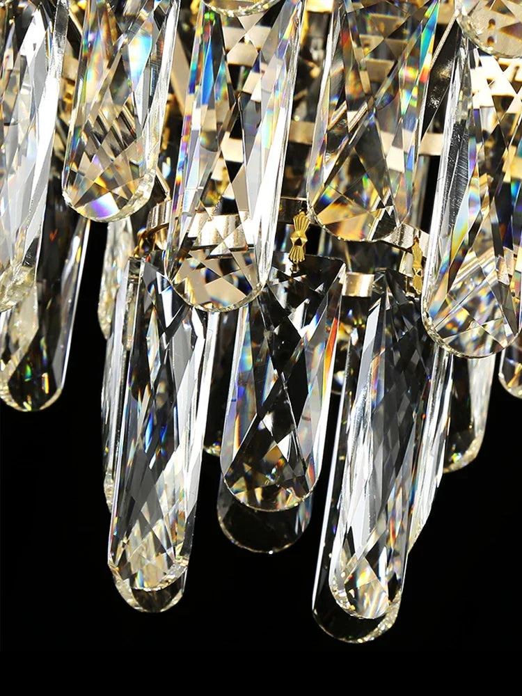 DecorBites™ ثريا كريستال ذهبية LED إضاءة عصرية فاخرة لغرفة المعيشة