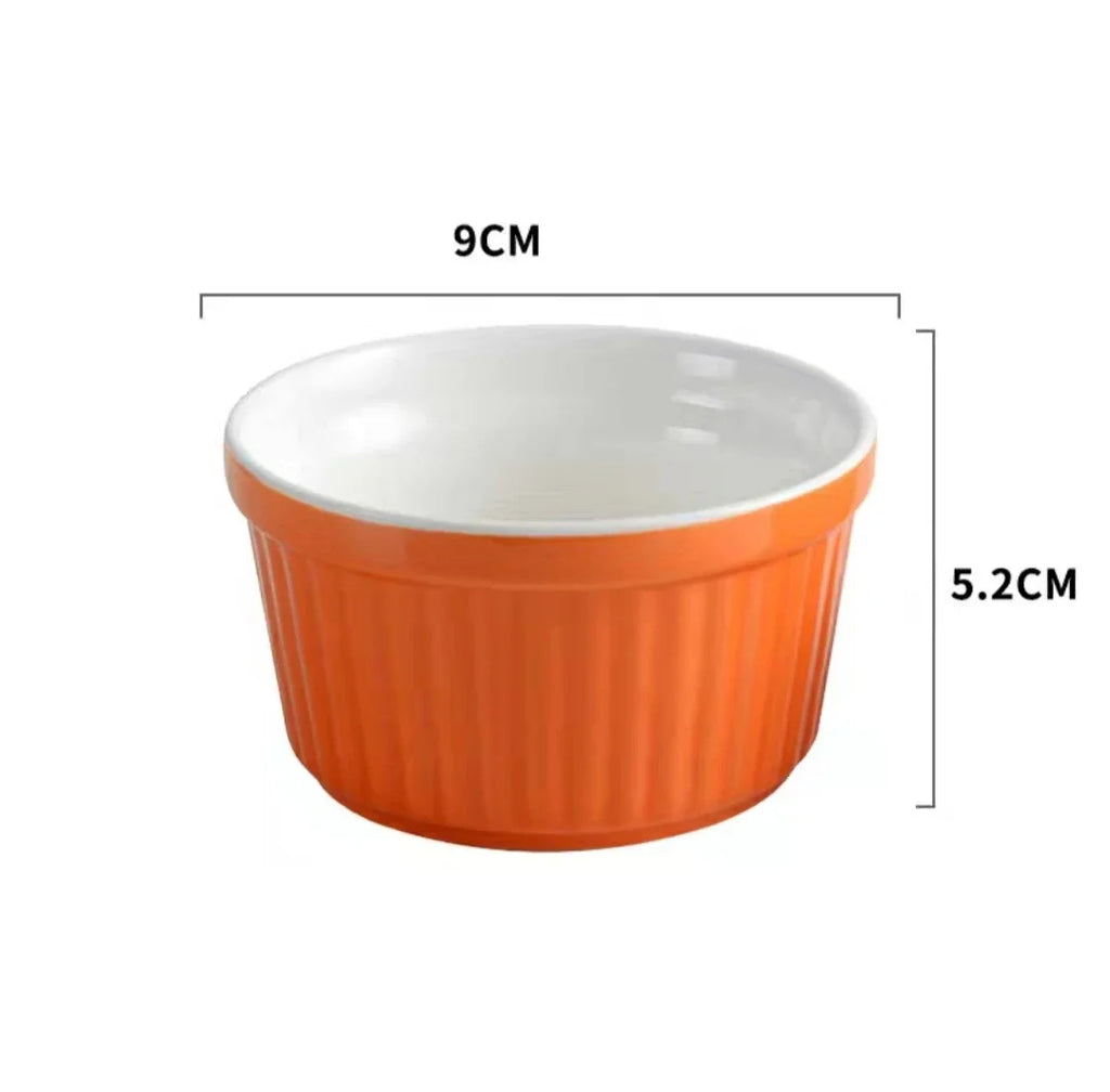 DecorBites™ Ceramic Baking Bowl 3.5 Inch High Temp Resistant Dessert Pudding Bowl