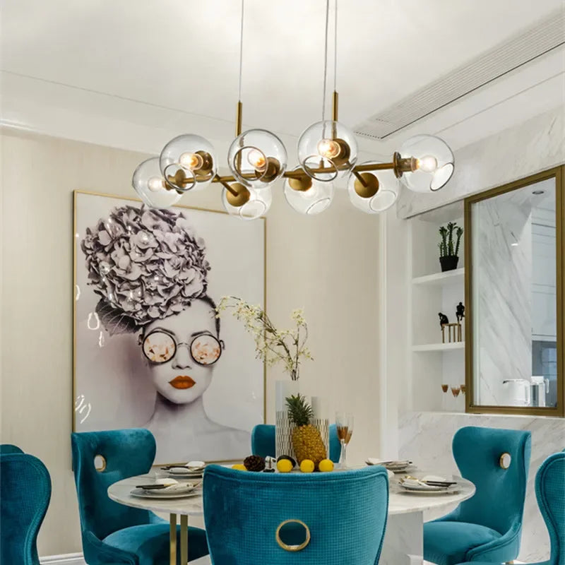 وحدات إضاءة متدلية DecorBites™ الكروية الزجاجية لغرفة الطعام والمعيشة والمطبخ