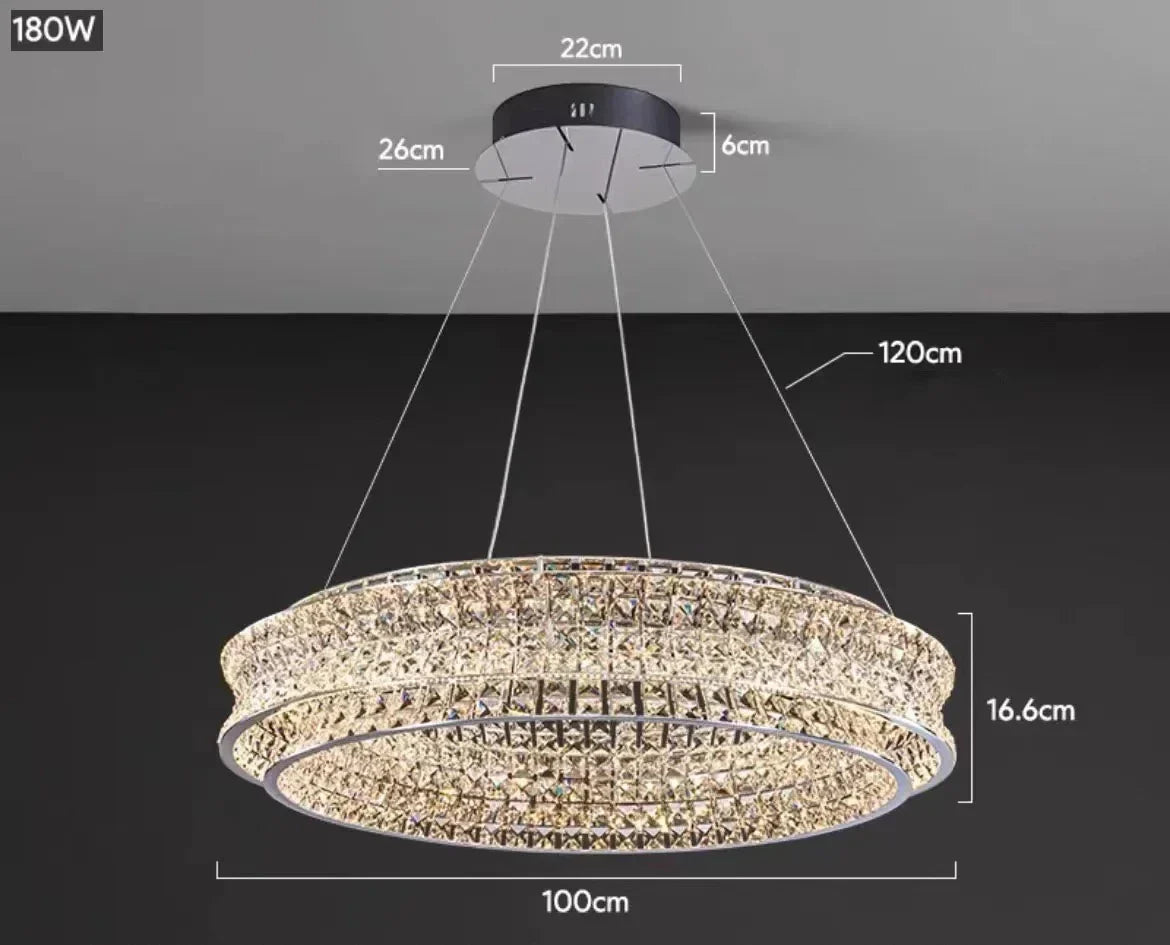 Lustre de luxe en cristal K9 DecorBites™ pour restaurant, bar, hôtel, lampes LED