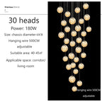 Modern Glass Bubble Staircase Pendant Chandelier