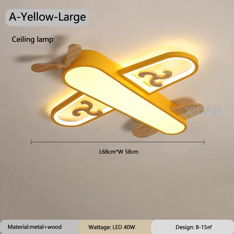 DecorBites™ Enfants Avion Suspension Bois Métal Appliques Maternelle LED
