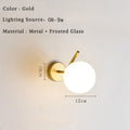 مصباح حائط DecorBites™ الكروي الزجاجي LED لغرفة النوم وغرفة المعيشة والإضاءة الداخلية
