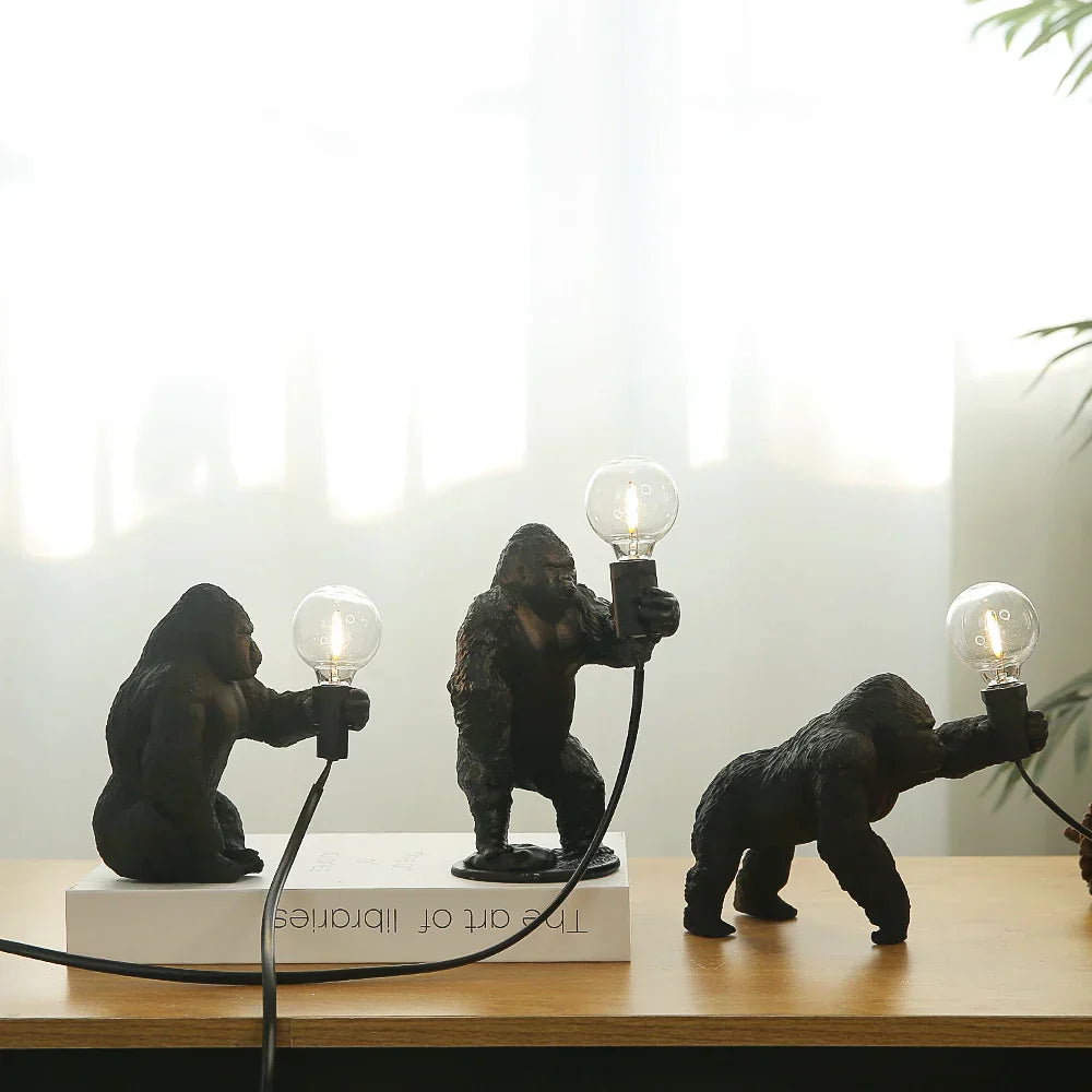 DecorBites™ King Kong Gorilla Resin Table Lamp Night Light for Baby's Bedroom