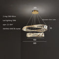 DecorBites™ Gold Steel Rings Crystal Pendant Light