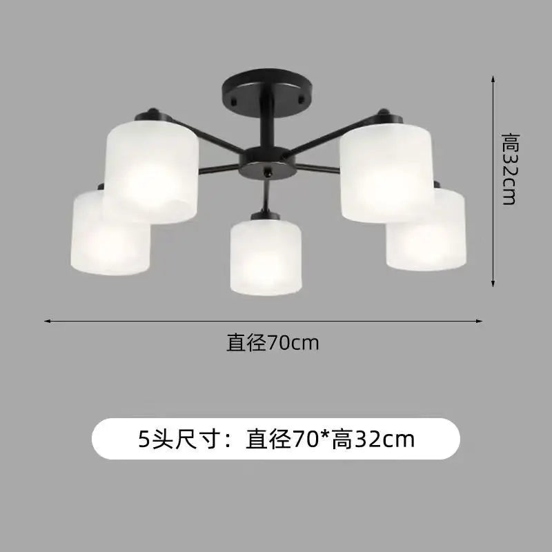 ثريا سقف LED DecorBites™ باللونين الأسود والذهبي مع غطاء مصباح لديكور غرفة معيشة أنيق
