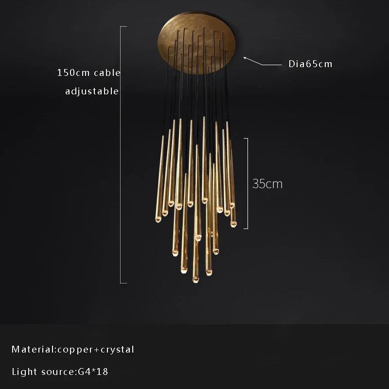 DecorBites™ Crystal Water Drop Ceiling Chandelier for Classic Living Room Decor