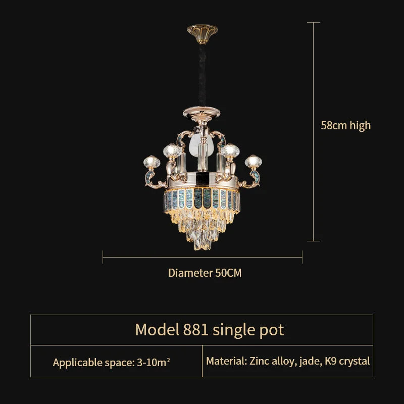 DecorBites™ Crystal Dining Room Chandelier: Elegant European Style Living Room Lamp, Bedroom Decor