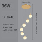Nordic Glass Staircase Chandelier Pendant Light