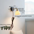 DecorBites™ LED Wall Light Fixture Modern Black Wood Copper Sconce