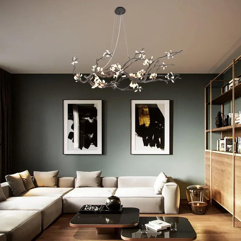 DecorBites™ Copper LED Branch Chandelier: Elegant Lighting for Living & Dining Rooms