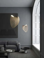 Italian Wabi-Sabi Wood Pendant Light in Yellow Iron
