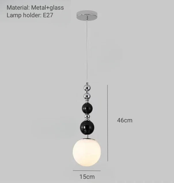 Art Deco Silver Lava Pendant Light in Acrylic and Metal