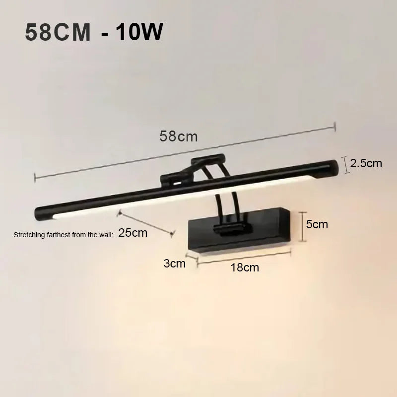 Adjustable LED Wall Lamp Modern Bathroom Light 46cm 56cm AC85-265V Bedroom Sconce DecorBites™