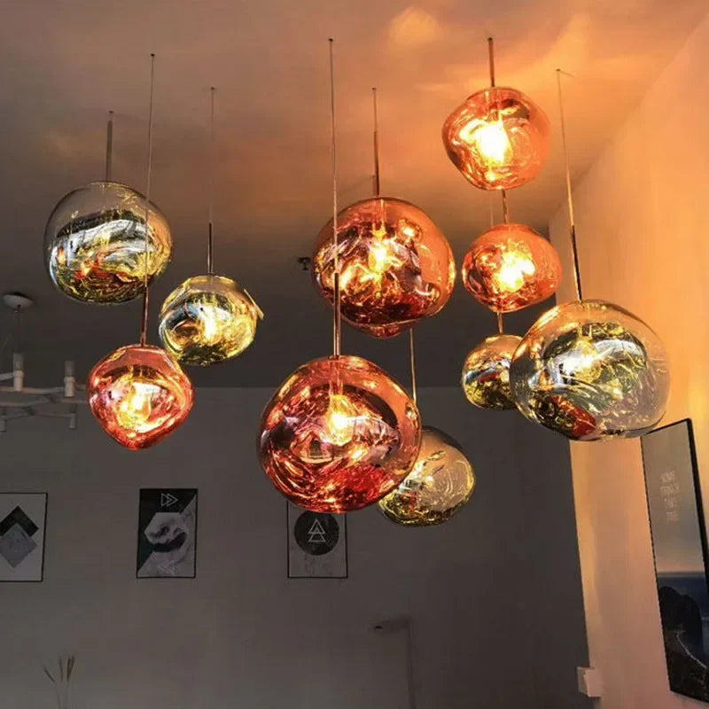 DecorBites™ Nordic Lava Glass Chandelier - Minimalist Bedroom Dining Room Pendant Lamp