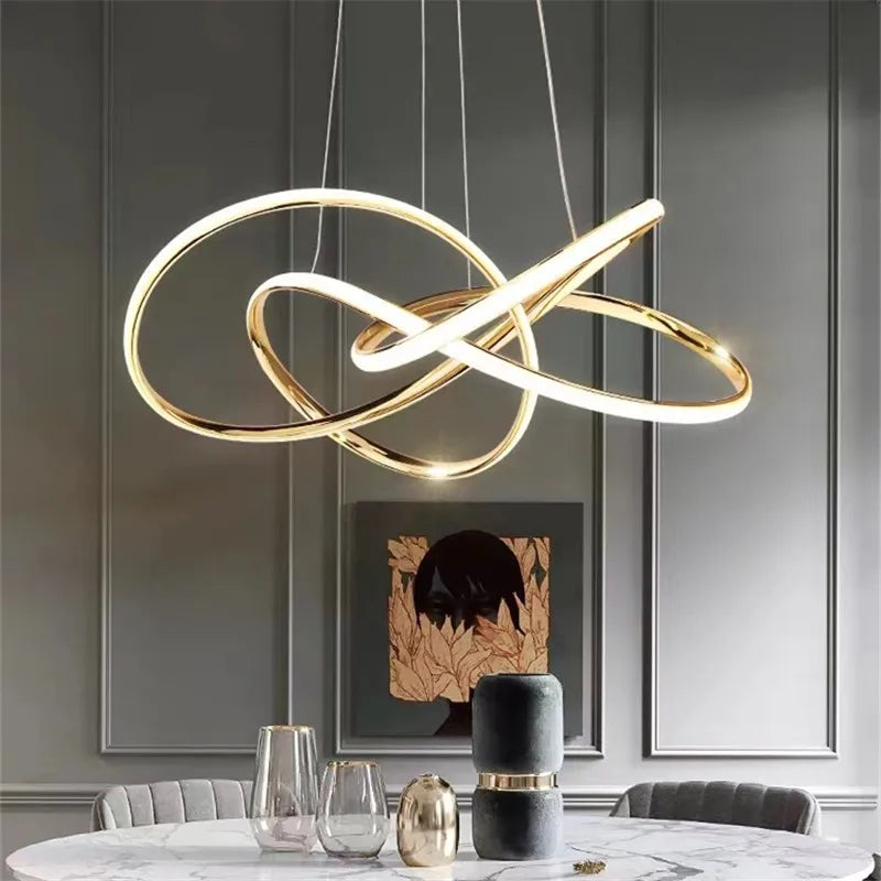 DecorBites™ Gold Ring Chandeliers for Modern Dining Room Luxury Bedroom Lighting