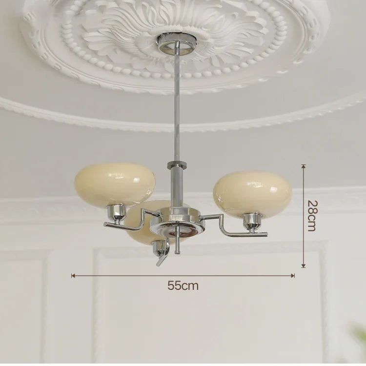 DecorBites™ Glass Ball Pendant Chandelier LED Lamp for Modern French Bedroom