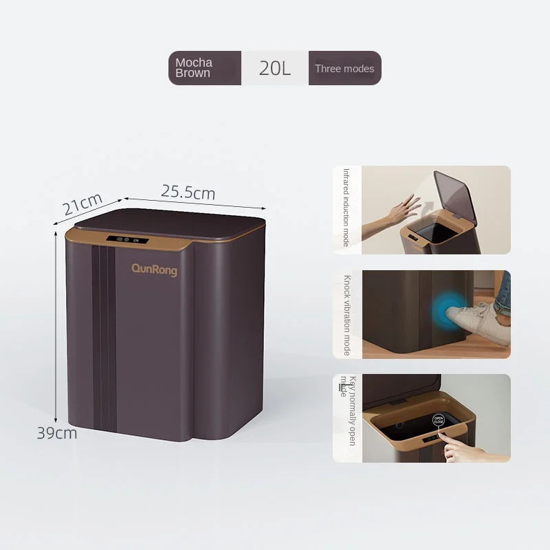 DecorBites™ 20L Smart Sensor Trash Can: Luxury Garbage Bucket for Kitchen, Bathroom, and Toilet