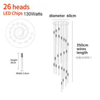 New Staircase Chandelier LED Modern Duplex Loft Spiral Long Chandelier Creative Villa Living Room Bedroom Hanging Crystal Light
