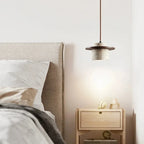 Japanese Stone and Wood Cream Pendant Light
