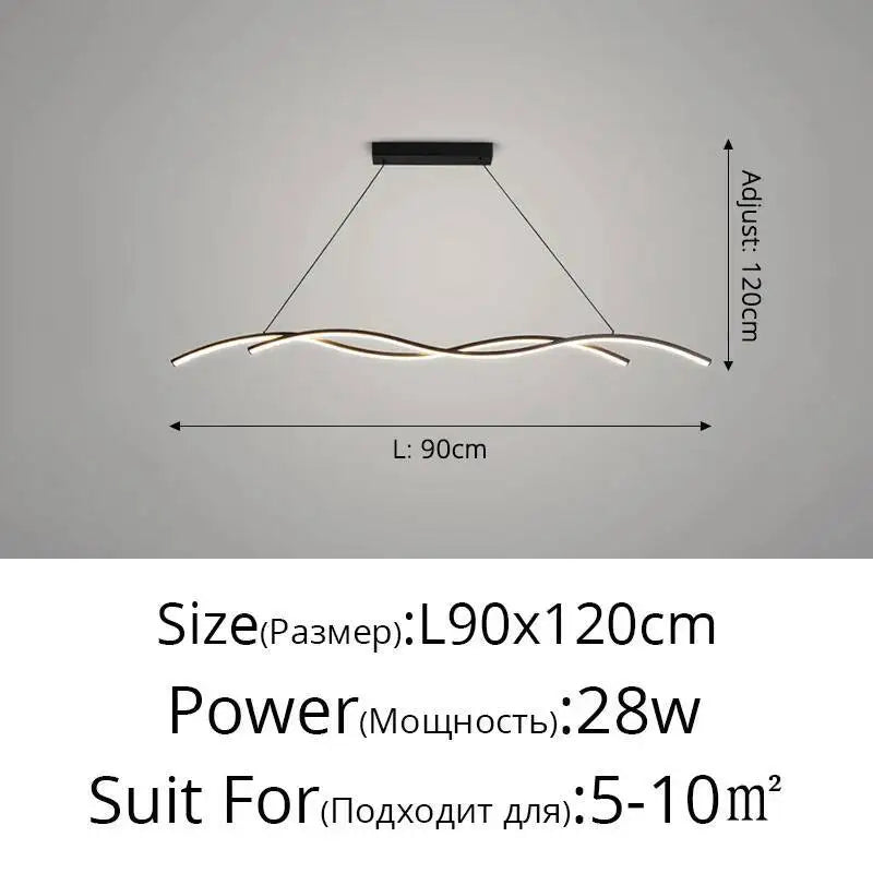 Modern Black and White Metal LED Pendant Light