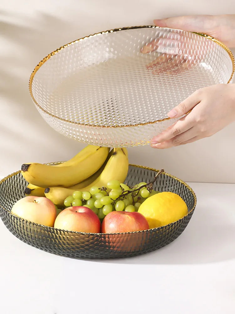 DecorBites™ Glass Fruit Plate and Snack Storage Plate for Living Room