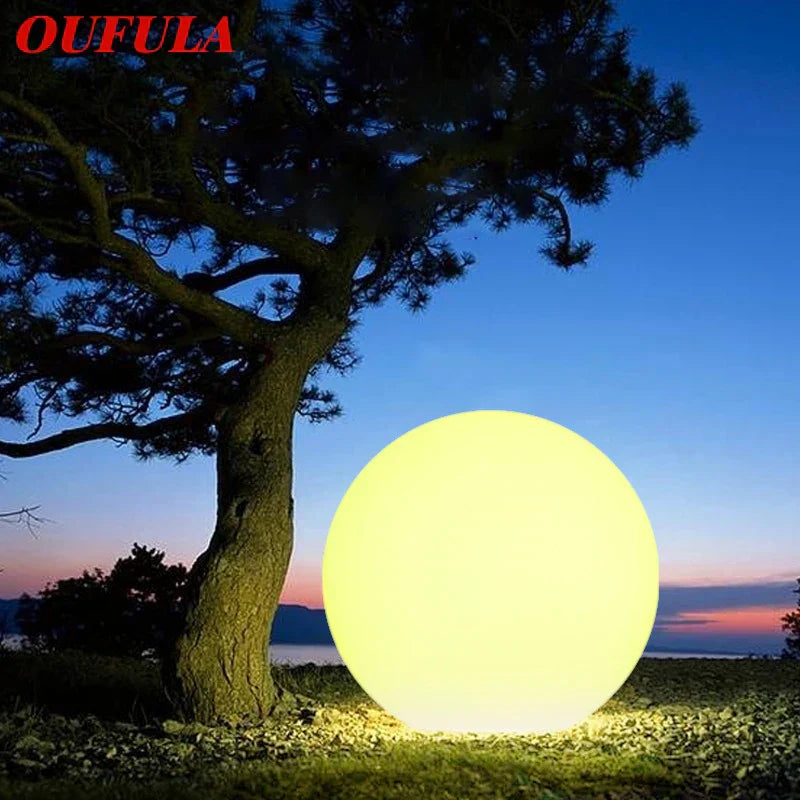 مصباح كروي LED من DecorBites™ للساحات والحدائق الخارجية - مصباح إضاءة للمناظر الطبيعية قابل لإعادة الشحن