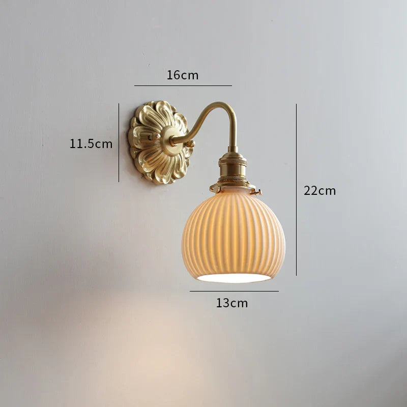 DecorBites™ Frosted Glass LED Wall Light Switch Socket Copper Lampara Pared