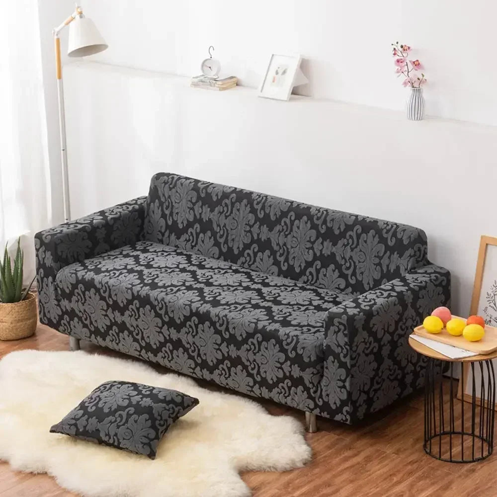 DecorBites™ 3D Solid Embossed Thick Sofa Cover Slipcovers - Spandex Stretch Couch Case
