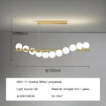 DecorBites™ Glass Ball G9 LED Long Chandelier for Dining Room Kitchen Office Lighting