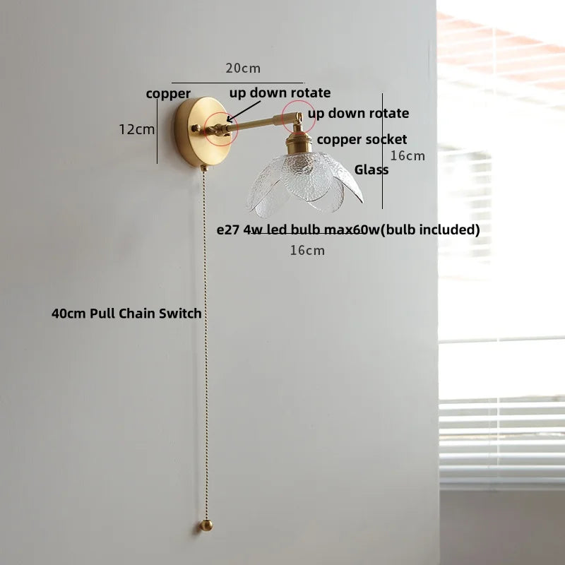 DecorBites™ Clear Glass LED Wall Sconce Rotate Up Down, Perfect for Dining Room, Bathroom